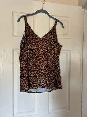 White House Black Market Reversible Leopard Print V-Neck Camisole
